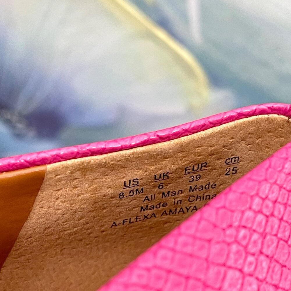 SARTO by  Franco Sarto Flexa Amaya Ballet Flat Pink Snake Print Faux Leather 8.5 - Picture 15 of 15